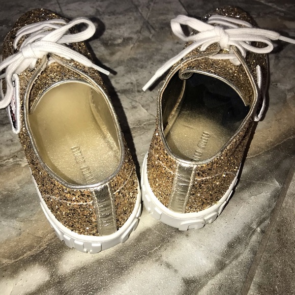 Miu Miu’s Glitter Gold Sneaker - Picture 4 of 6